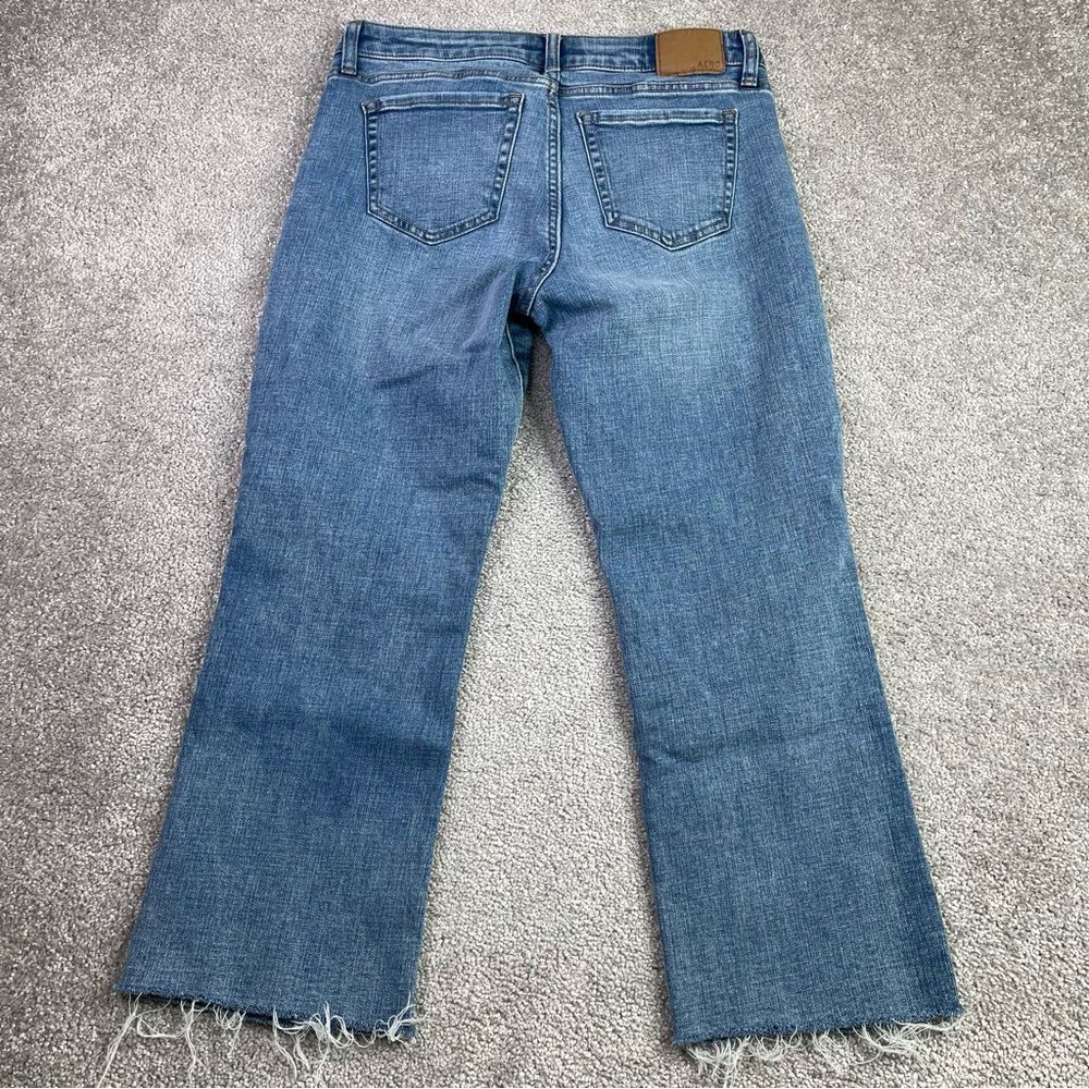 Aeropostale Jeans Women’s 8 Blue Crop Boot Mid-Rise Medium Wash Raw Hem - Picture 3 of 10
